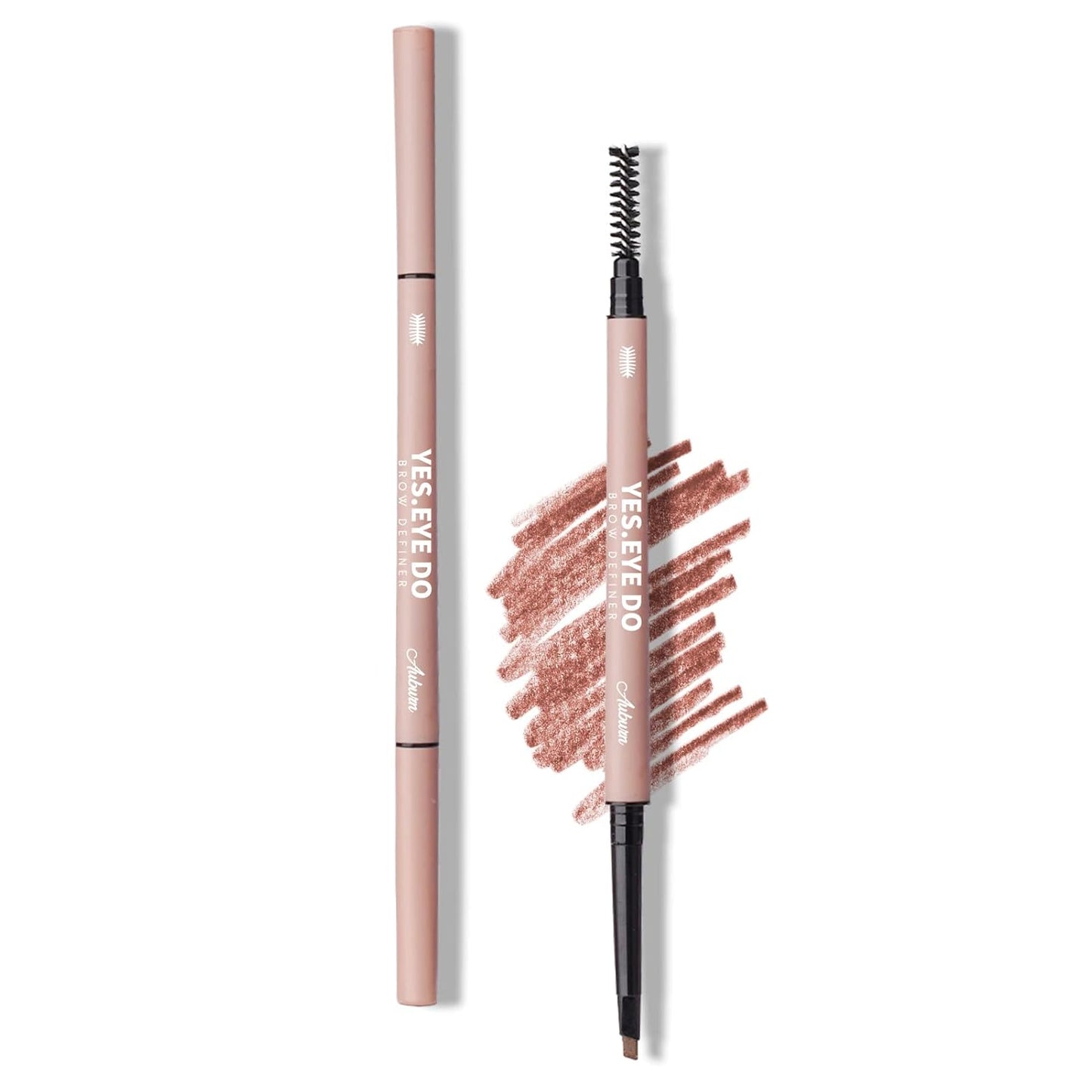 Auburn Eyebrow Pencil with Brush, Retractable Eye Brow Pen Auburn for Red Hair, Ultra Precise Microfilling Brow Pencil Waterproof, Create Fluffy & Natural Bushy Brows, YES.EYE DO