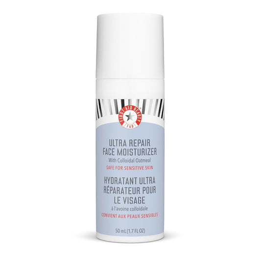 First Aid Beauty - Ultra Repair Face Moisturizer, Soothing Face Colloidal Oatmeal, Everyday Lightweight Non-Comedogenic Formula Helps Soften Skin with Ceramides and Shea Butter, 1.7 oz