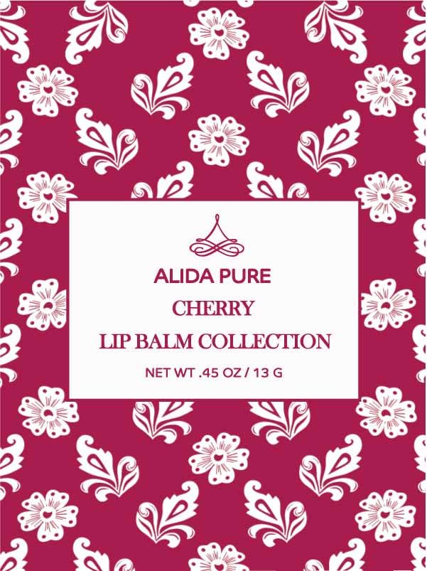 Cherry Lip Balm Collection, Vegan Set, Beeswax Free, with Organic Jojoba and Avocado Oil, Vitamin E, Natural Moisturizer for Dry, Chapped Lips, 3 Tube Set