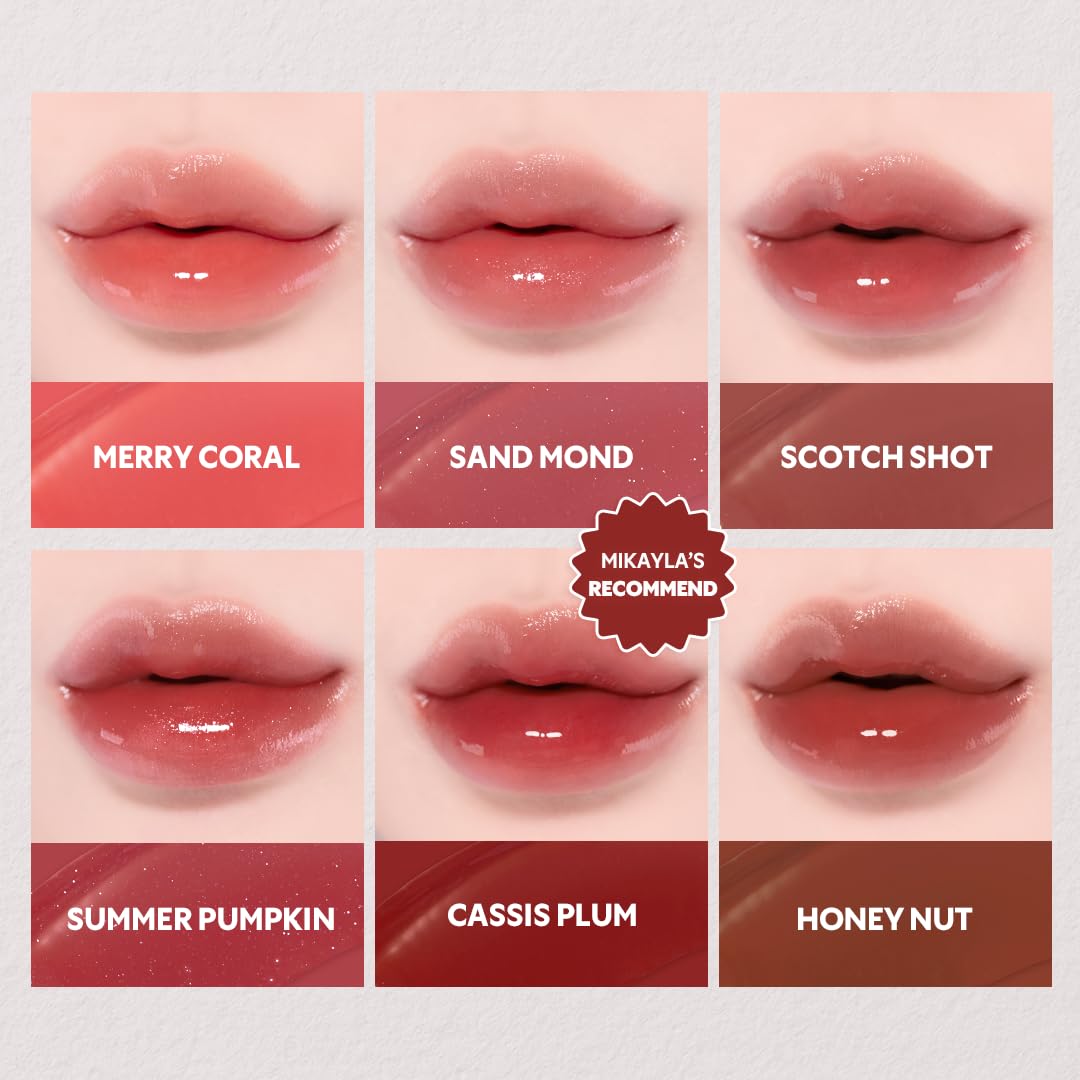 TIRTIR [*Mini Size Waterism Tinted Lip Gloss #14 Rose Bell, 0.06 Fl Oz – Kiss Ready Lipgloss, 12H Long Lasting Non Sticky Natural Tinted Glow Korean Multiuse Cheek and Lip Tint for Women gift