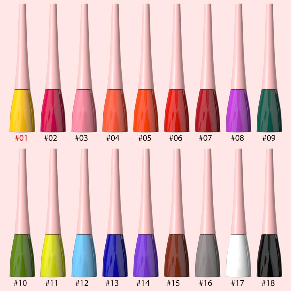evpct 1Pcs Yellow Liquid Eyeliner Makeup Waterproof Yellow Eye Liners for Women, Eyes Wing Eyeliner Stamps Shapes Colored Eyeliner delineador de ojos a prueba de agua contra el agua blanco para ojos