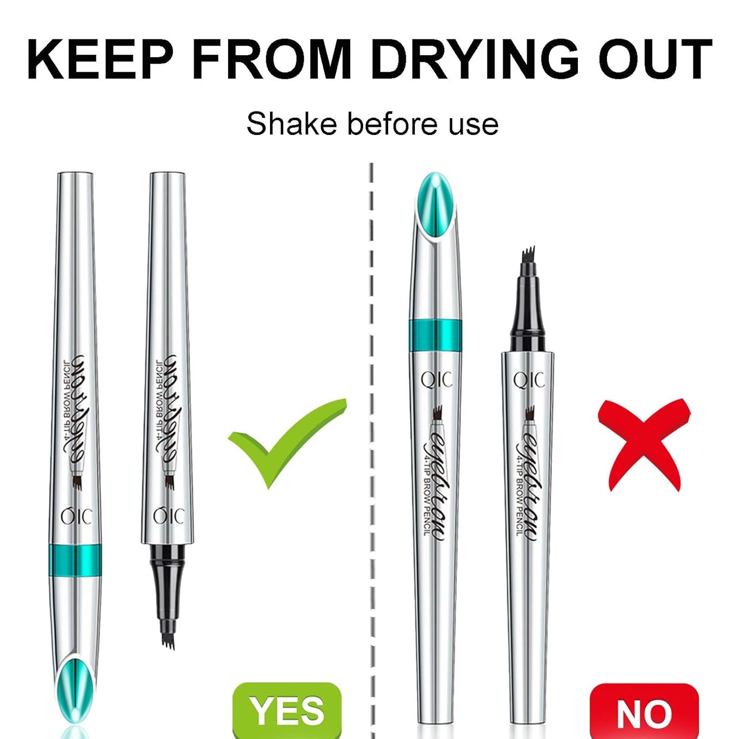 Microblading Eyebrow Pencil, Eyebrow Pen with an Upgrade Micro-Fork Tip Applicator, Waterproof Long-Lasting Microblading Brow Pen, Brow Pencil for Natural Looking Brows Makeup, Reddish Brown, 1Pcs