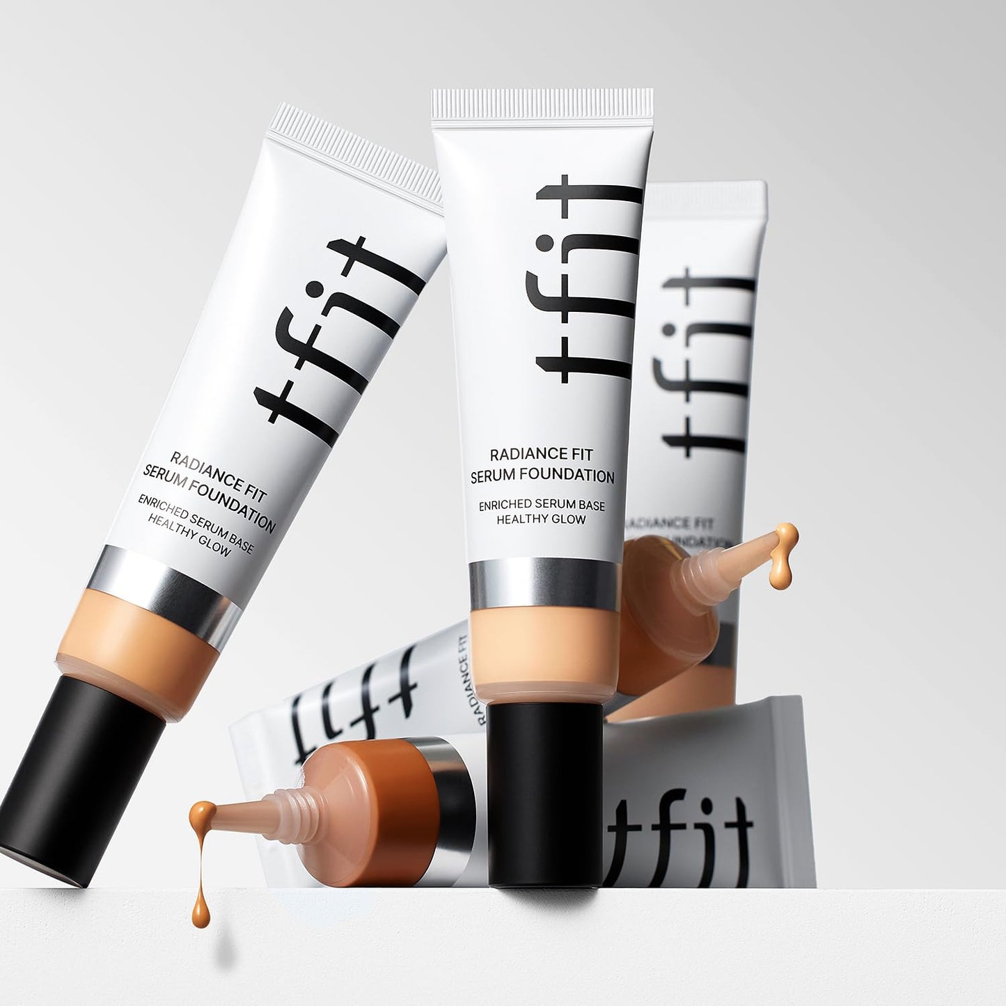 TFIT Radiance Fit Serum Foundation - Flawless Coverage, Dewy finish, Long-lasting, Lightweight, Korean Makeup,1.05 Oz. (W03 Healthy, 1.05 Oz.)