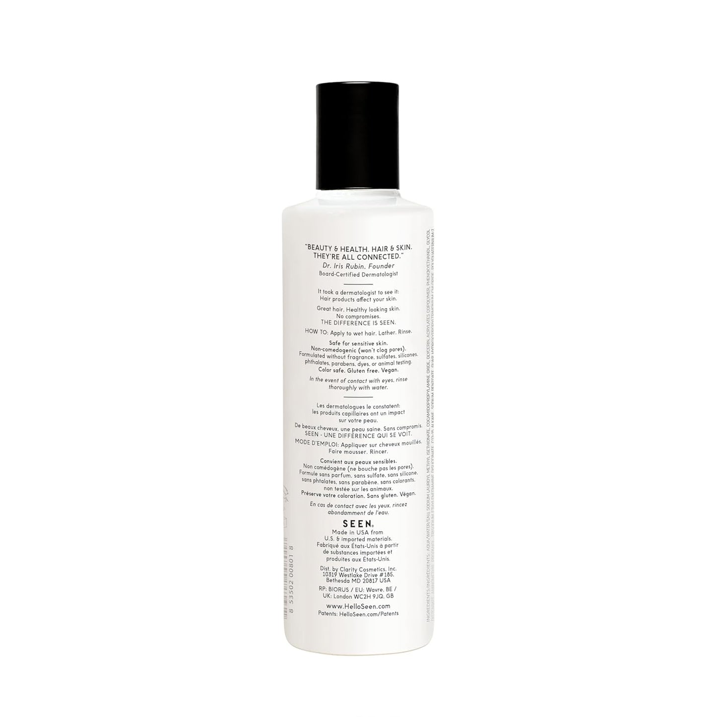 SEEN Shampoo & Conditioner Bundle, Fragrance-Free - Non-Comedogenic & Sulfate-Free Hair Care - Dermatologist-Developed, Safe for Sensitive, Eczema & Acne-Prone Skin