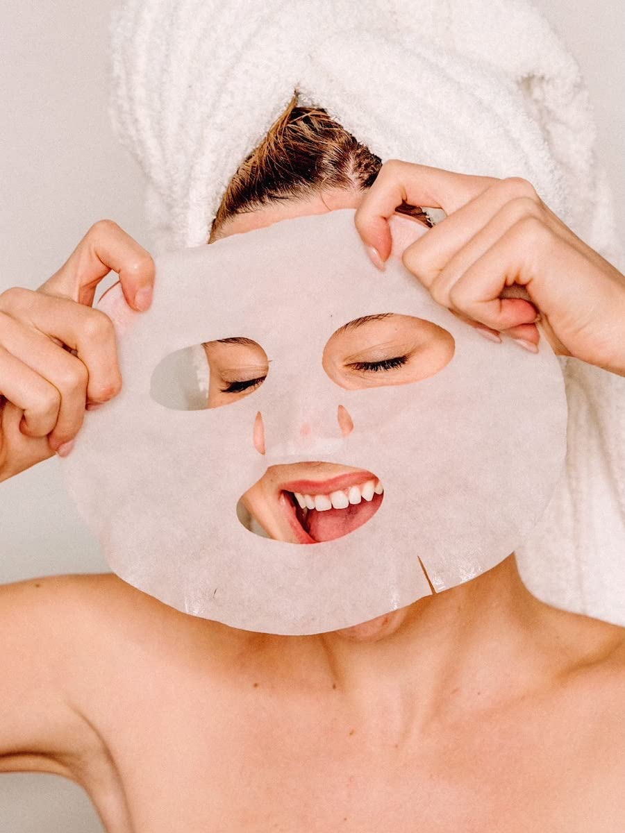 Soothing Face Masks (10-Pack) Korean Skincare Infused with Collagen, Rice, Coenzyme Q10, Niacinamide & Ceramide - Calming Solution for Sensitive Skin