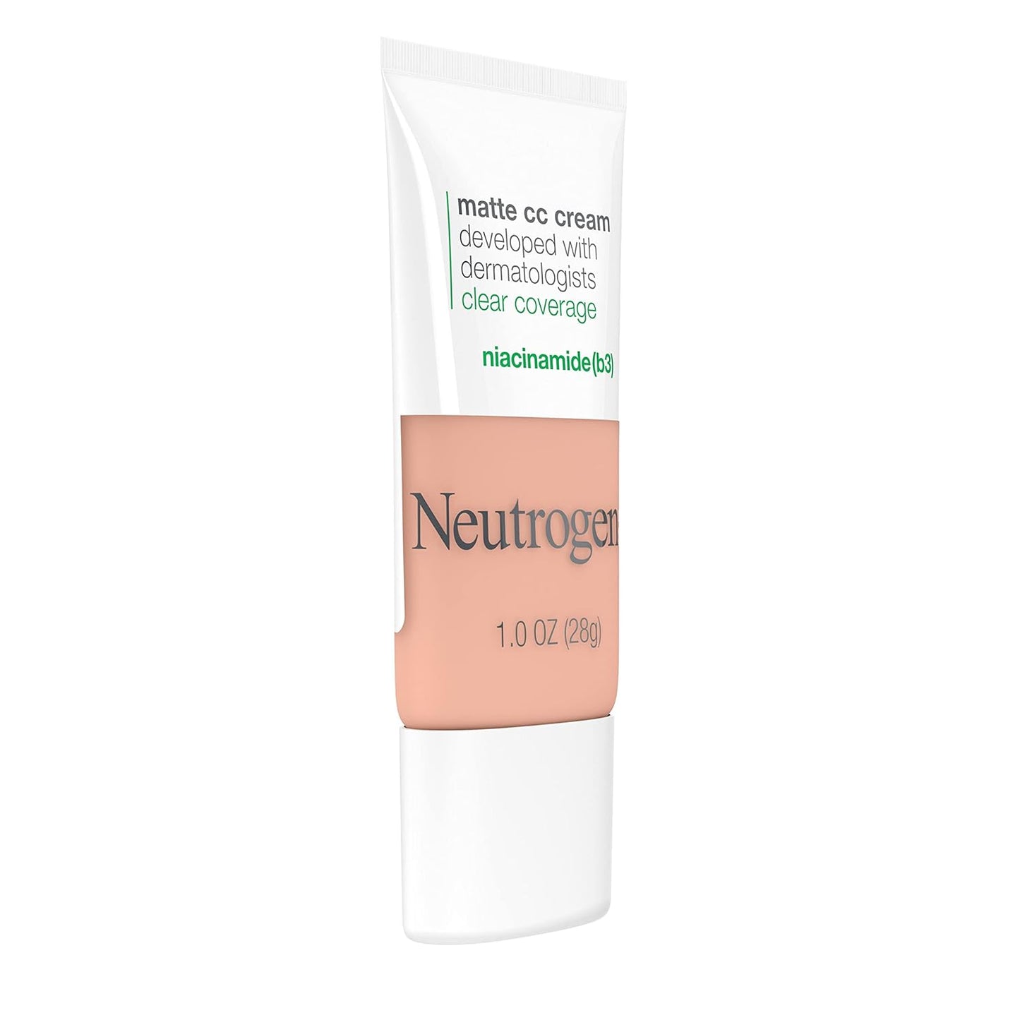 Neutrogena Clear Coverage Flawless Matte CC Cream, Full-Coverage Color Correcting Cream Face Makeup with Niacinamide (b3), Hypoallergenic, Oil Free & Fragrance Free, Vanilla, 1 oz