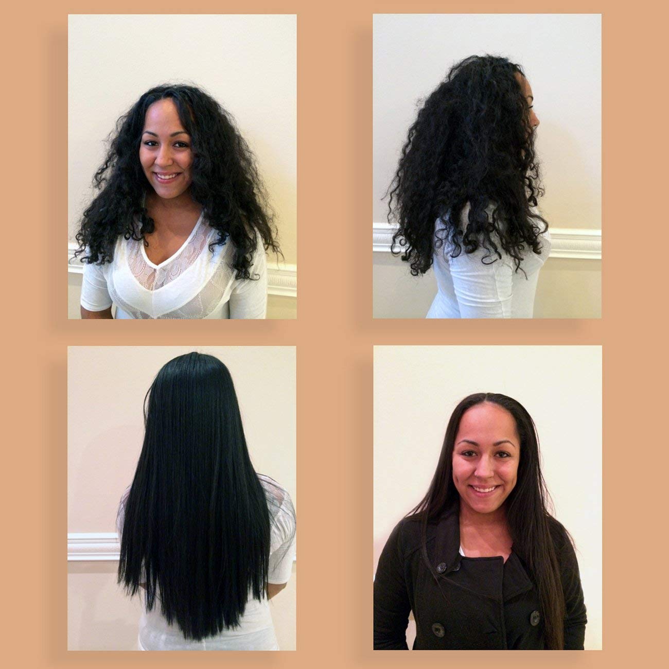 Gold Label Professional Keratin Blowout Treatment 240 Milliliter Cream for Coarse Curly Black, African, Dominican and Brazilian Hair Types - Enhanced Formula