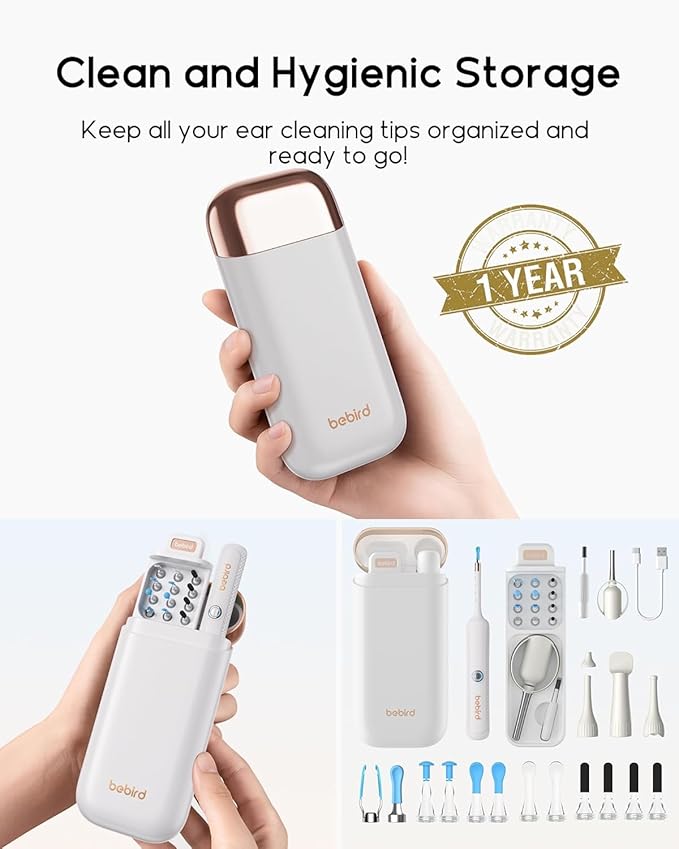 Bebird Earsight Plus R37R Ear Cleaning Camera Wax Removal Tool kit, FSA HSA Eligible Flexible Ear Scope Otoscope Camera Light, Visual Ear Picker Wireless Earwax Remover Tweezers for Adults & Kids