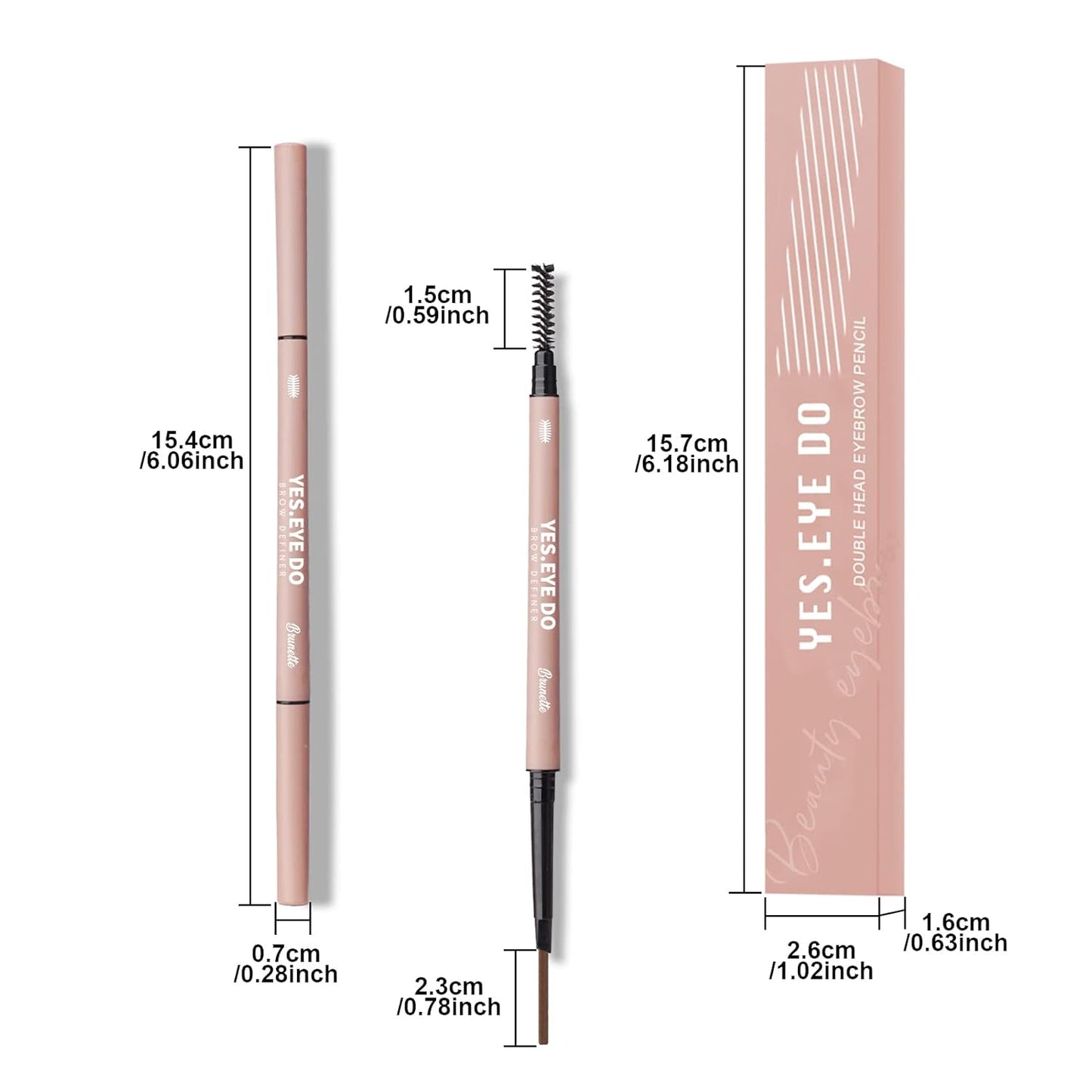 Auburn Eyebrow Pencil with Brush, Retractable Eye Brow Pen Auburn for Red Hair, Ultra Precise Microfilling Brow Pencil Waterproof, Create Fluffy & Natural Bushy Brows, YES.EYE DO