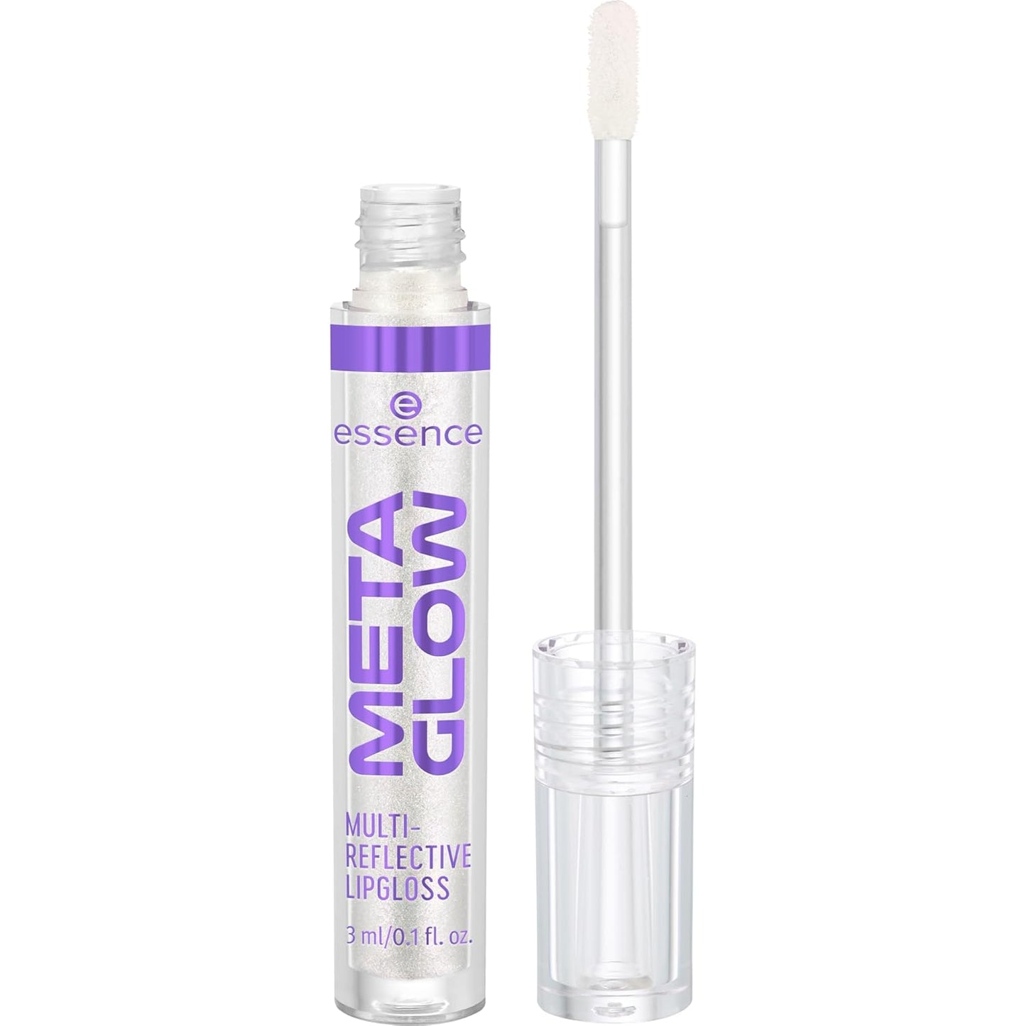 essence | Meta Glow Multi-Reflective Lip Gloss | Iridescent Shimmer, Holographic, Non-Sticky & Comfortable | Vegan & Cruelty Free (01 | Cyber Space)