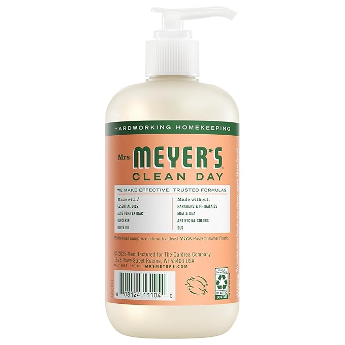 MRS. MEYER'S CLEAN DAY Hand Soap, Geranium Scent, 12.5 Fl Oz Bottle - 3 Pack