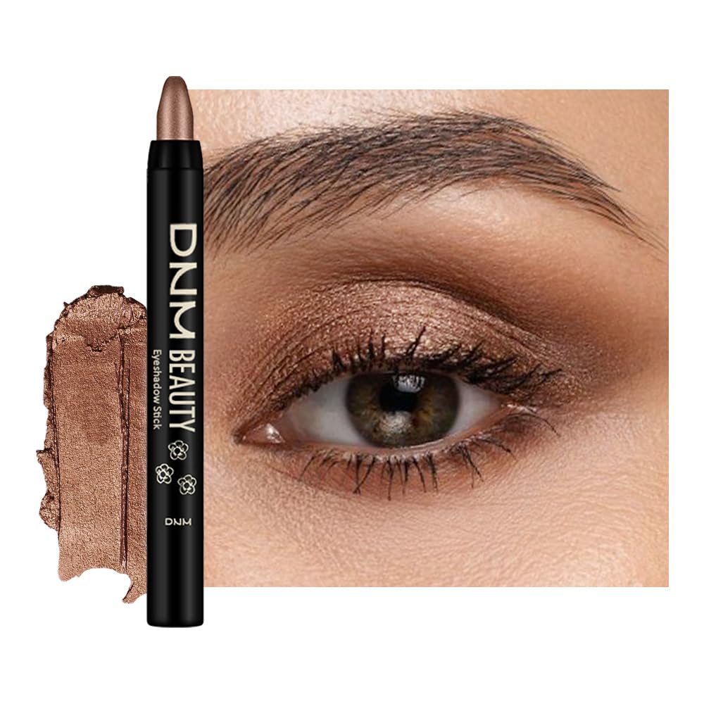 Kaely Cream Eye Shadow Sticks, Copper Brown Shimmer Eyeliner Pencil Eyeshadow Palette Makeup, Eye Highlighter Brightener Stick for Older Women Waterproof Pigmented, sombras para ojos, New-73