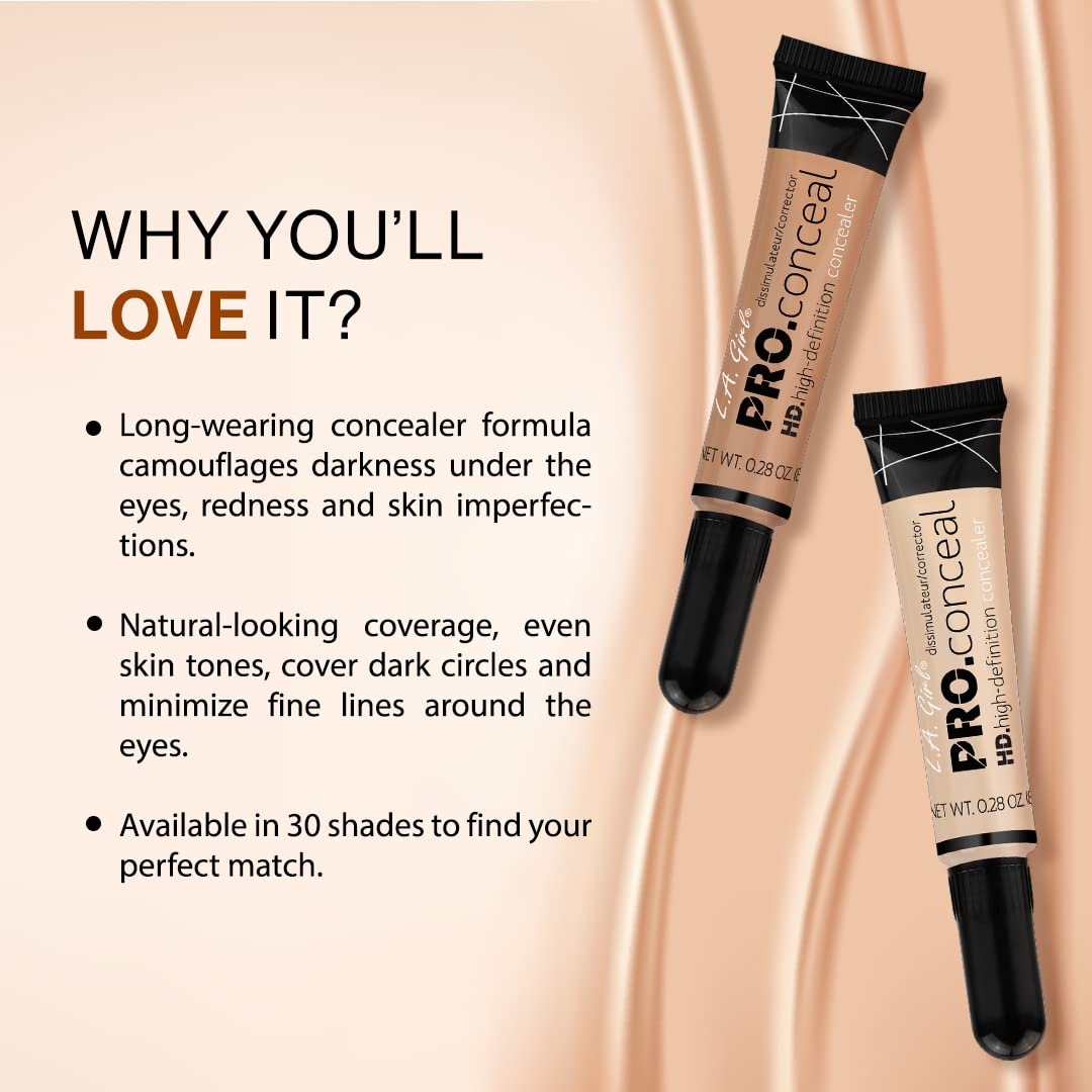L.A. Girl Pro Conceal HD Concealer, Nude, 0.28 Ounce
