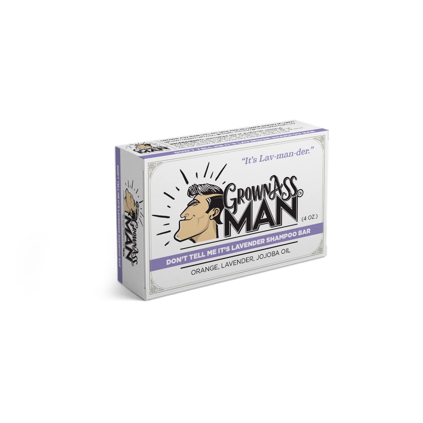 Solid Shampoo Bar Rich Lather 3 in 1: Hair, Beard & Body Wash - Plastic Free & Eco-Friendly, Natural & Organic for All Hair Types, 4oz Bar (Don't Tell Me It's Lavender, 3-Pack)