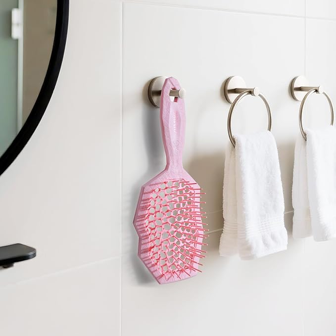 AIMIKE Glacier Detangling Brush, Pain-Free Detangler Brush for Curly Hair Wet & Dry Use, Glide Through Tangles with Ease, Vented Hairbrush for Women's 2c to 4c Curls, Pink
