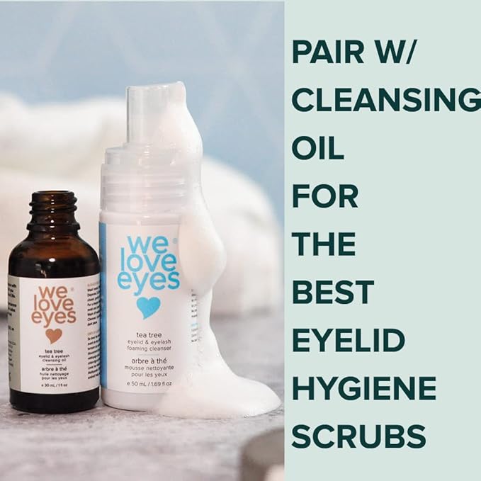We Love Eyes: Tea Tree Eyelid Foaming Cleanser - Vegan. All natural. Cruelty free. Safe for false lashes and eyelash extensions.