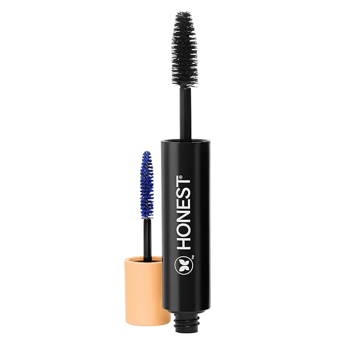 Honest Beauty 2-in-1 Extreme Volume Clean Mascara, Bold Lash Primer with Castor Oil, Maximum Curl, Vegan, Safe for Sensitive Eyes, Black, .27 fl oz