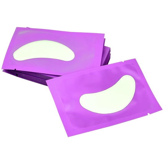 100 Pairs Under Eye Patches, Isolation Eyelash Extension Pads, Under Eye Gel Pads for Pro Salon and Individual, DIY Lashes Extension Supplies (Purple)
