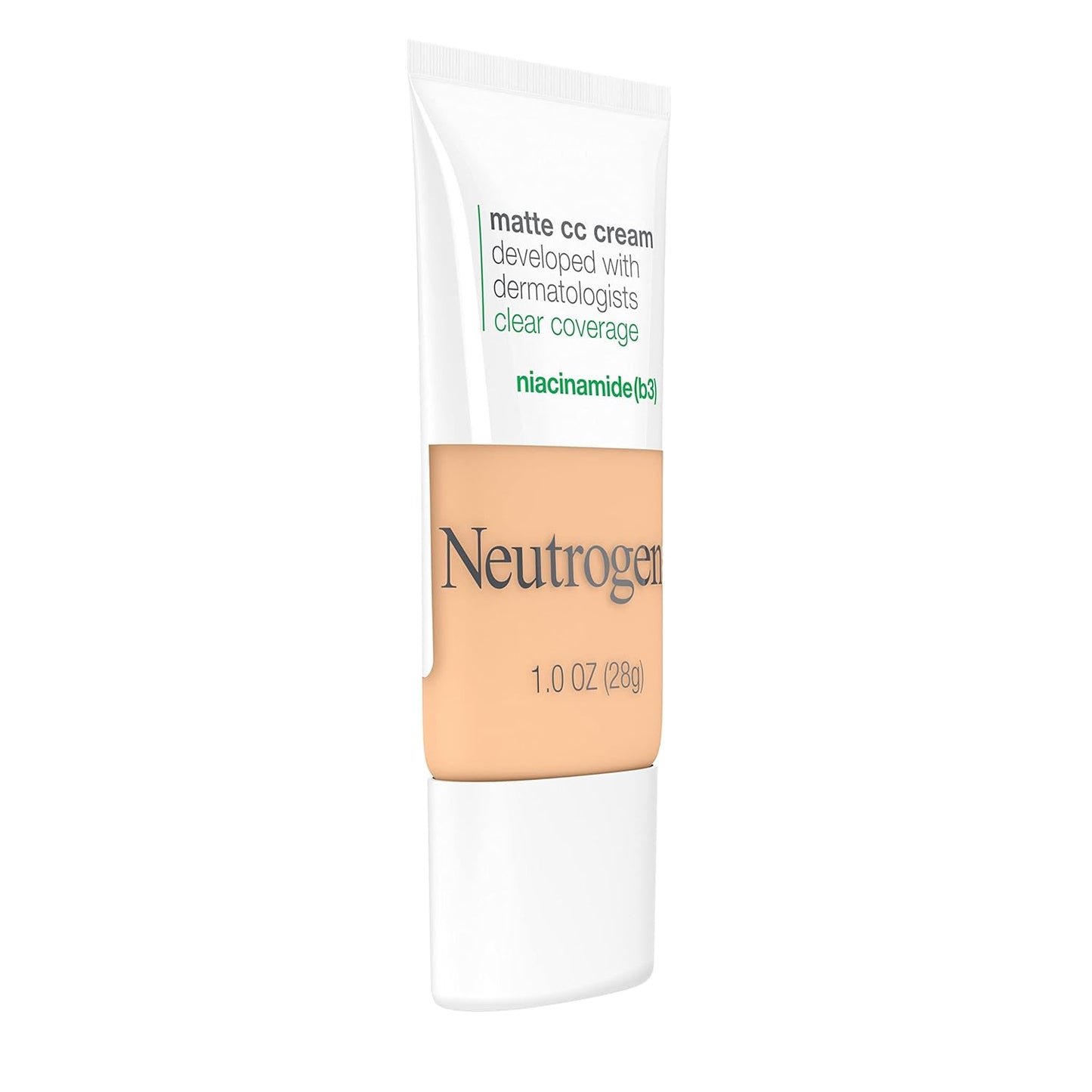 Neutrogena Clear Coverage Flawless Matte CC Cream, Full-Coverage Color Correcting Cream Face Makeup with Niacinamide (b3), Hypoallergenic, Oil Free & Fragrance Free, Porcelain, 1 oz