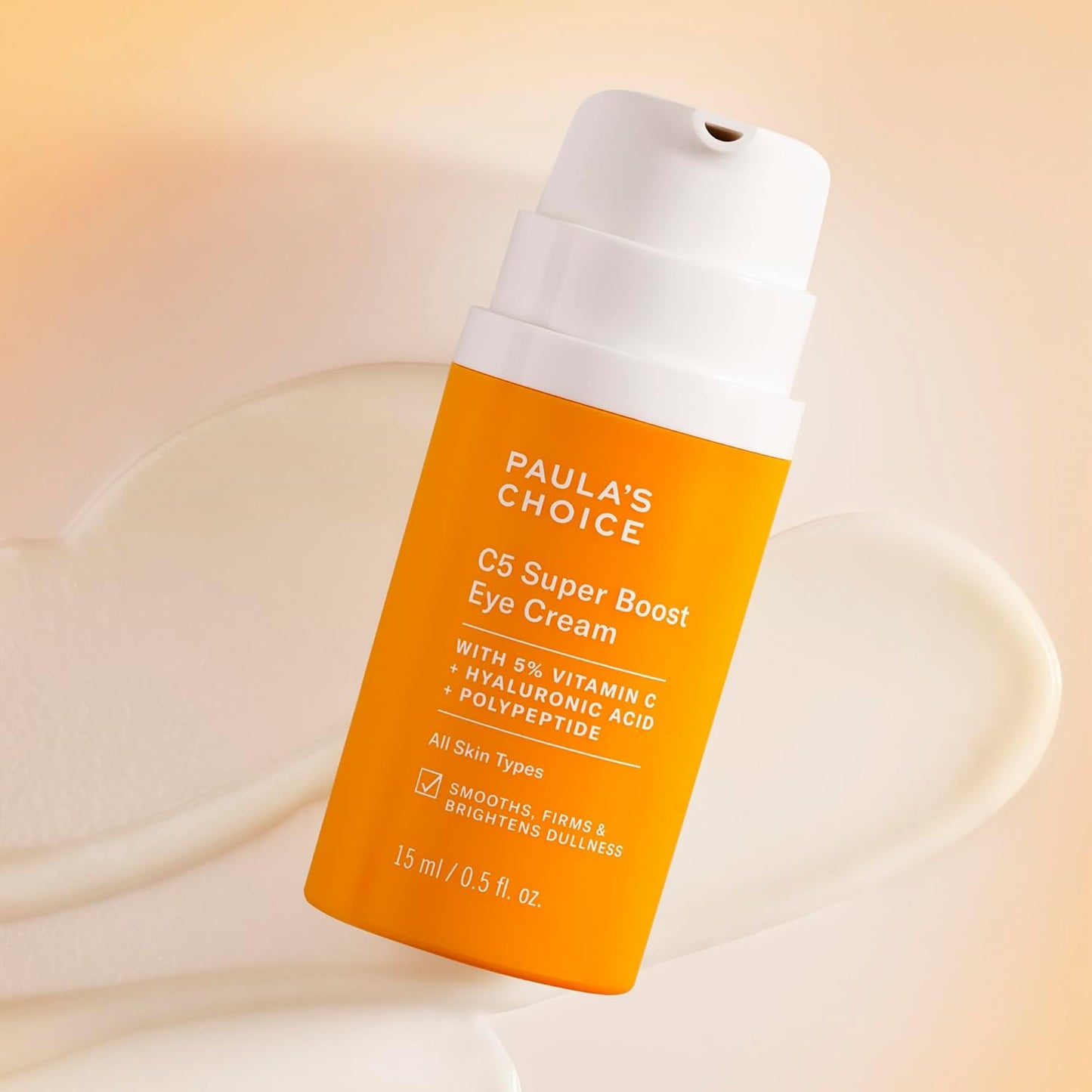 Paula's Choice C5 Super Boost Eye Cream with 5% Vitamin C, Hyaluronic Acid & Peptides, for Puffy Eyes, Dark Circles, Fine Lines & Crow’s Feet, 0.5 Fl Oz