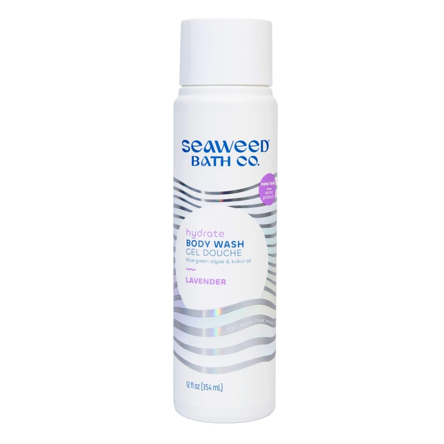 Seaweed Bath Co. Hydrate Body Wash - Lavender - Hydrating Foaming Cleanser with Soothing Natural Ingredients - Vegan, Paraben and Sulfate Free Shower Gel for Men and Women - 12 oz