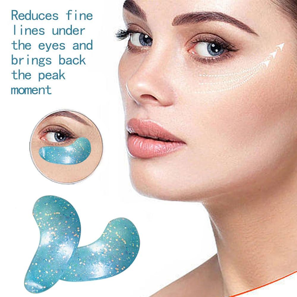 Under Eye Patches for Puffy eyes, 10Pairs eye gel pads for Dark Circles and Puffiness, Hyaluronic Acid Eye Pads for Wrinkles Anti Aging Eye Bags Moisturizing, Natural Plants vitamin C Gifts for Women