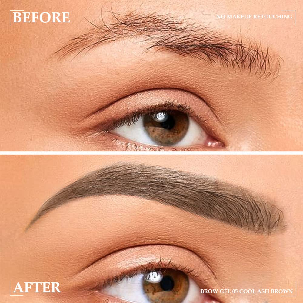 Tinted Thickening Brow Mascara,Brow Fast Sculpt,Waterproof, Transfer-proof, Brush to Fill in Eyebrows and Cover Gray Hairs - Cruelty Free - Light Medium Brown (1pc 05 Cool Ash Brown)