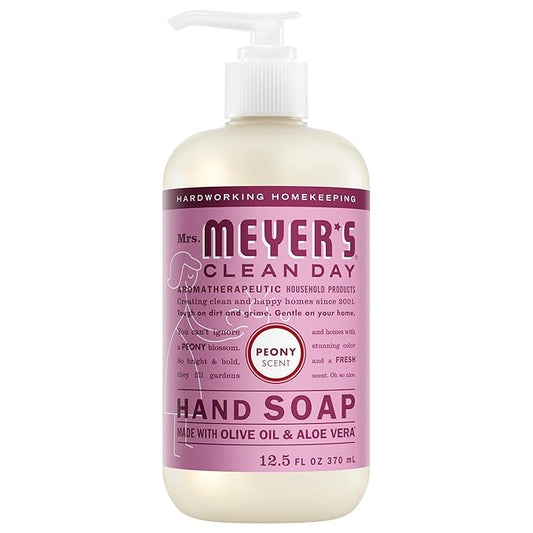 MRS. MEYER'S CLEAN DAY Hand Soap, Peony Scent, 12.5 Fl Oz Bottle
