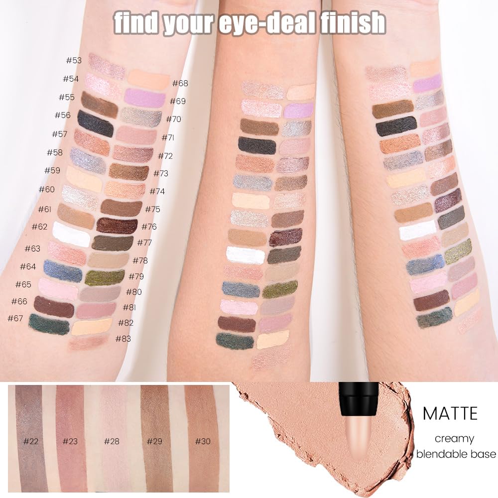 Kaely 8Pcs Cream Eye Shadow Sticks Set, Matte Eyeliner Pencil Eyeshadow Palette Makeup, Eye Highlighter Brightener Stick for Older Women Waterproof Pigmented, sombras para ojos, New-12