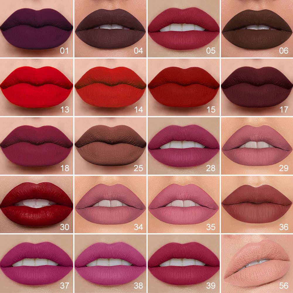 Kaely 2-in-1 Matte Lipstick and Lip Liner, Liquid Lip Stain Makeup for women Long Lasting Waterproof Smudge Proof, labiales matte mate larga duracion listip 24 hours originales, 56 Bright Nude