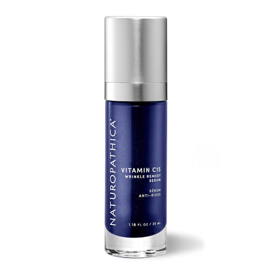 Naturopathica Vitamin C15 Wrinkle Remedy Serum for Face, Moisturizing Serum with Hyaluronic Acid, Anti-Aging Face Serum for Men and Women, 1.18 fl oz