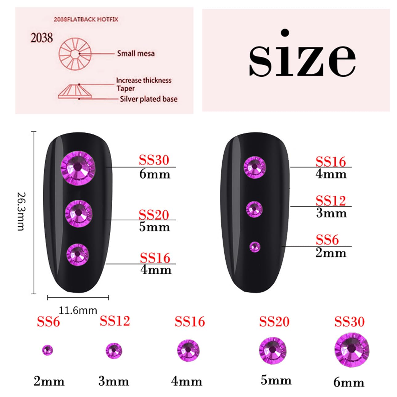 1440 Pcs SS20 5mm Flatback Rhinestones for Nails Art Crafts Glitter Round Shine Gems AB Crystals DIY Clothes Shoes （Purple AB）