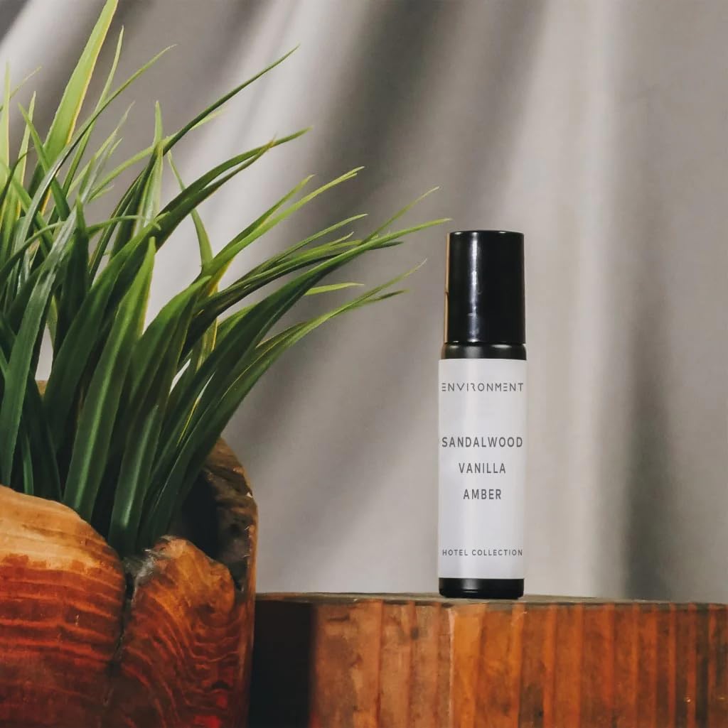 ENVIRONMENT Inspired by 5-Star Hotels HCS 10ml Roll-on Perfume (Sandalwood | Vanilla | Amber) Body Oil Fragrance, Roll On Oil, Body Fragrance for Women & Men, Luxury Scents, Vegan & Cruelty-Free
