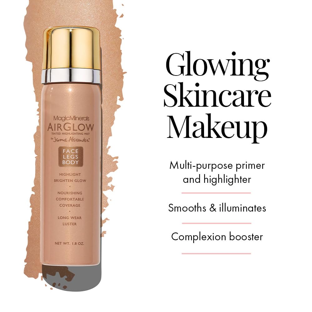 Jerome Alexander MagicMinerals AirGlow Tinted Highlighting Night Mist, Illuminating Airbrush Tinted Moisturizer Spray | Petal Pearl