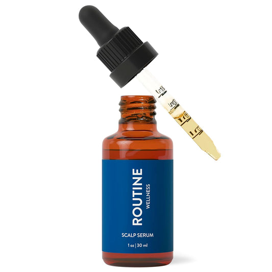 Routine Wellness Scalp Serum for Thinning Hair – Promotes Visibly-Thicker, Fuller-Looking Hair – Lightweight, Science-Backed with Red Clover & Peptides - 30ml