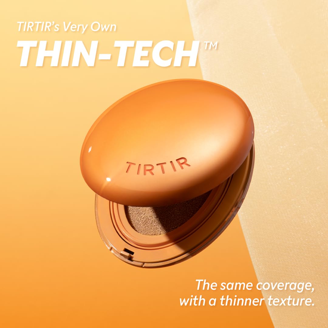 [*Mini Size*] TIRTIR Mask Fit Ai Filter Cushion Foundation | AI-Like Semi-Matte Finish - Up to 72-Hour Medium to Full Coverage Korean BB Cushion Make up Beauty, #37N Peanut Almond, 0.15 Fl Oz