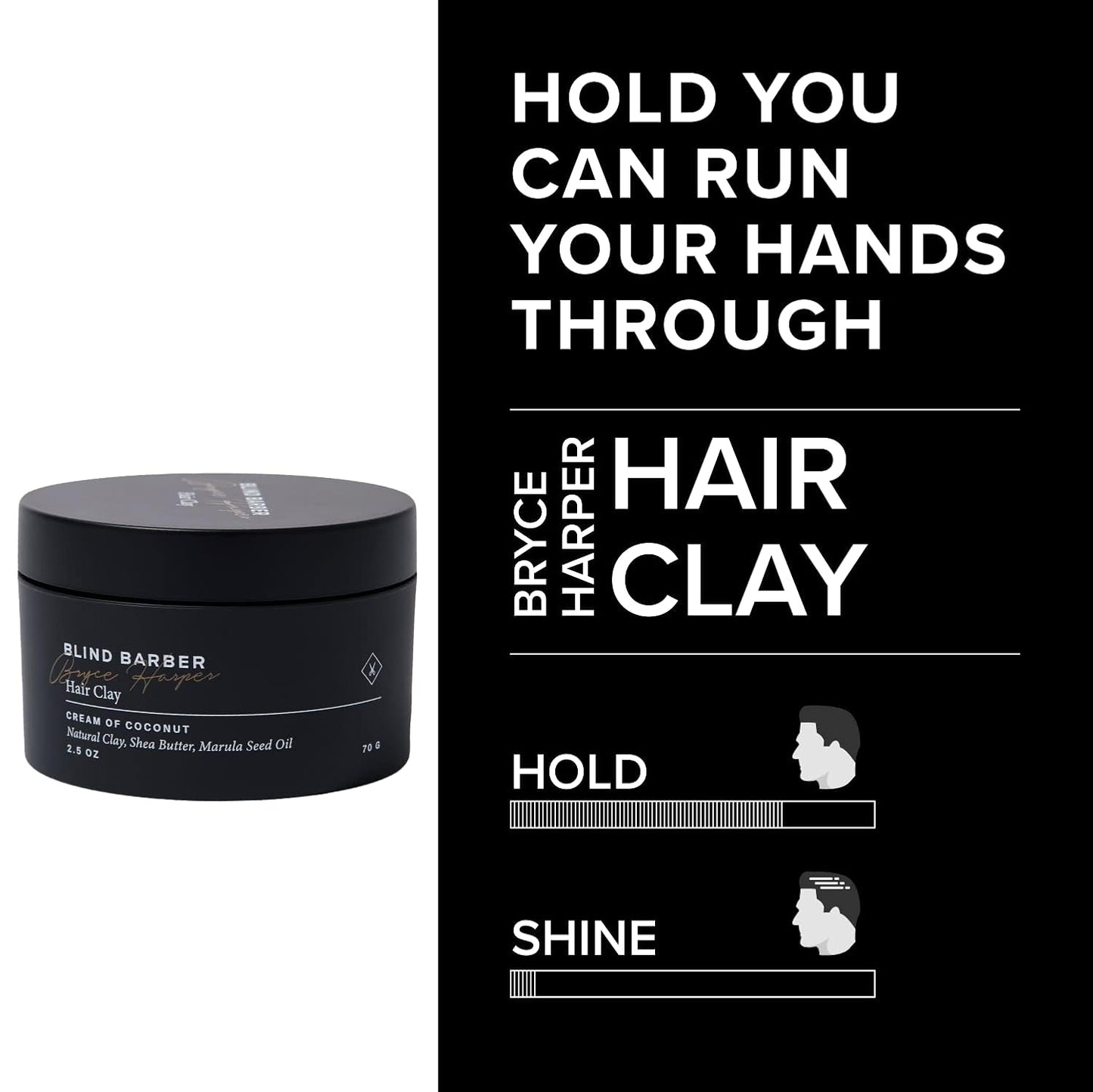 Blind Barber Bryce Harper Gift Set - Two Piece Men's Grooming Kit - Hair Clay + Beard Balm - Everyday Kaolin Clay Hair Pomade + Beard Care Kit for Men (2 Count)