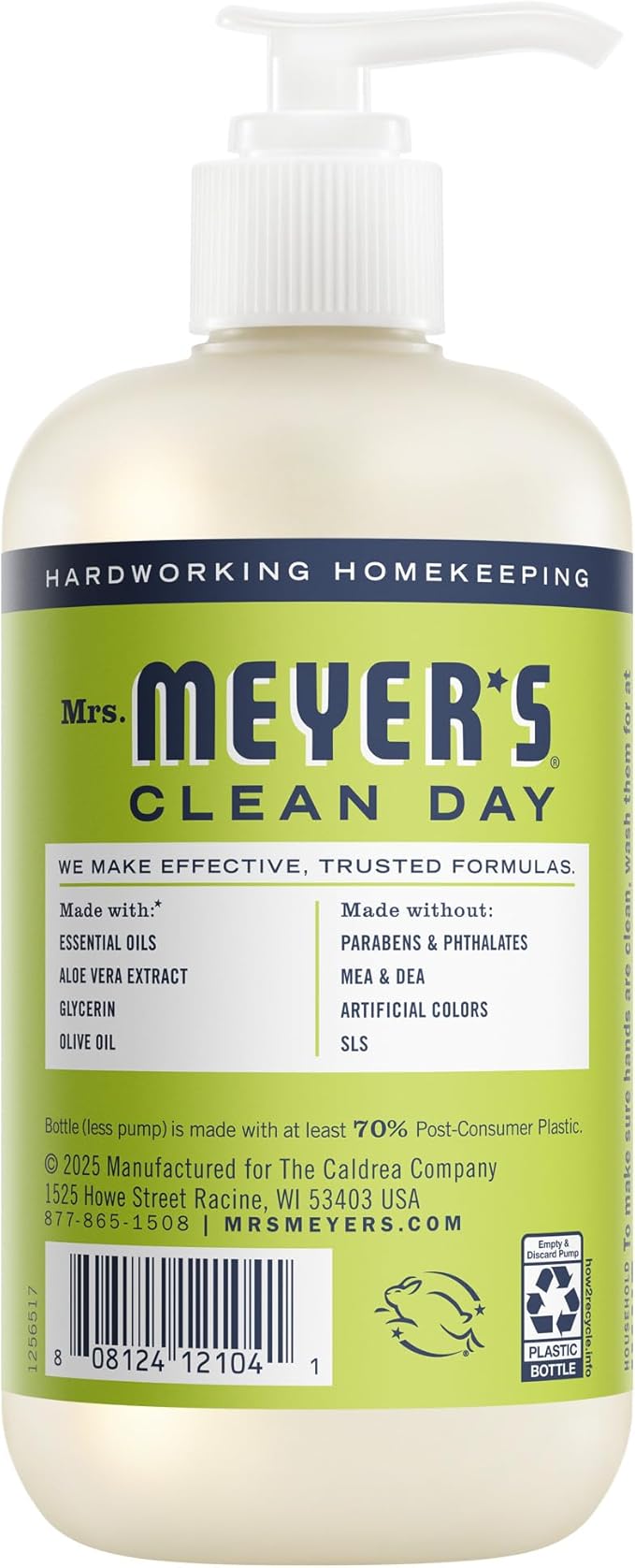 MRS. MEYER'S CLEAN DAY Hand Soap, Lemon Verbena Scent, 12.5 Fl Oz Bottle - 3 Pack