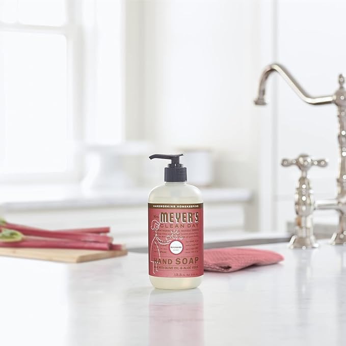 MRS. MEYER'S CLEAN DAY Hand Soap, Made with Essential Oils, Rhubarb, 12.5 Fl. Oz - Pack of 3