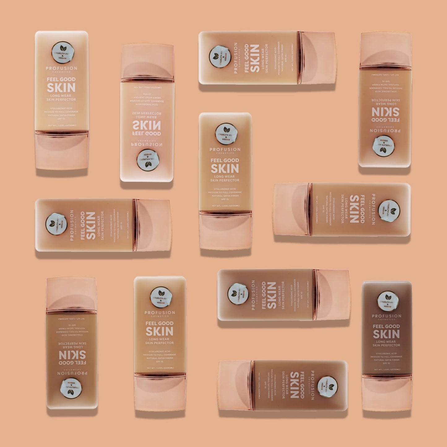 Profusion Cosmetics Lightweight Liquid Foundation for a Flawless and Elegant Radiance, Breathable Makeup for Improves Uneven Skin Tone, Cruelty-Free - Medium 3