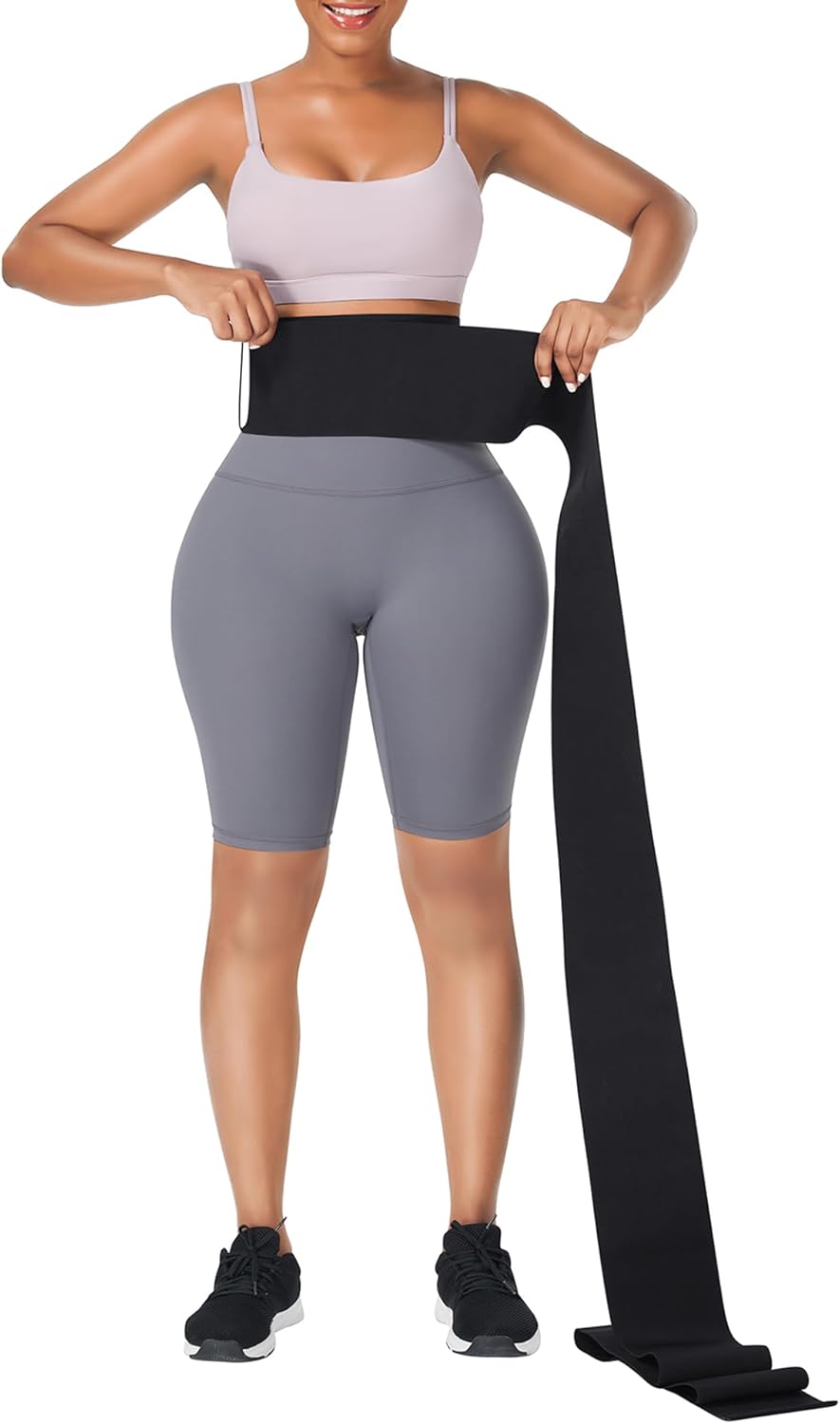 FeelinGirl Waist Trainer for Women Bandage Wrap Trimmer Belt Long Torso Tummy Wraps Belly Body Shaper Waist Trimmer Belt
