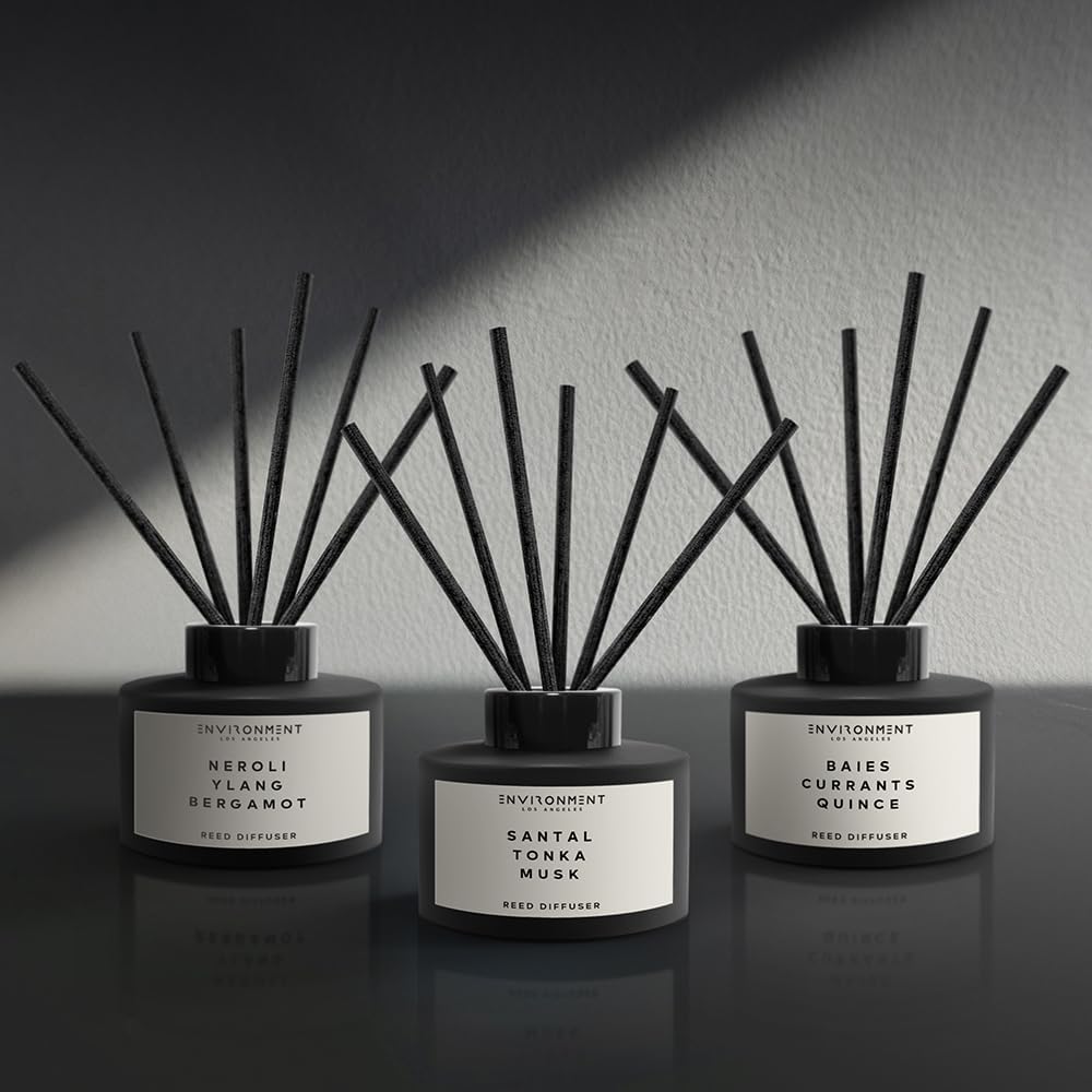 Environment Inspired by 5-Star Hotels HCS Reed Diffuser, 200ml Luxury Scented Aromatherapy (Sandalwood | Vanilla | Amber) Reed Diffusers for Home, Diffusing Oil Fragrance, Home Fragrance Products