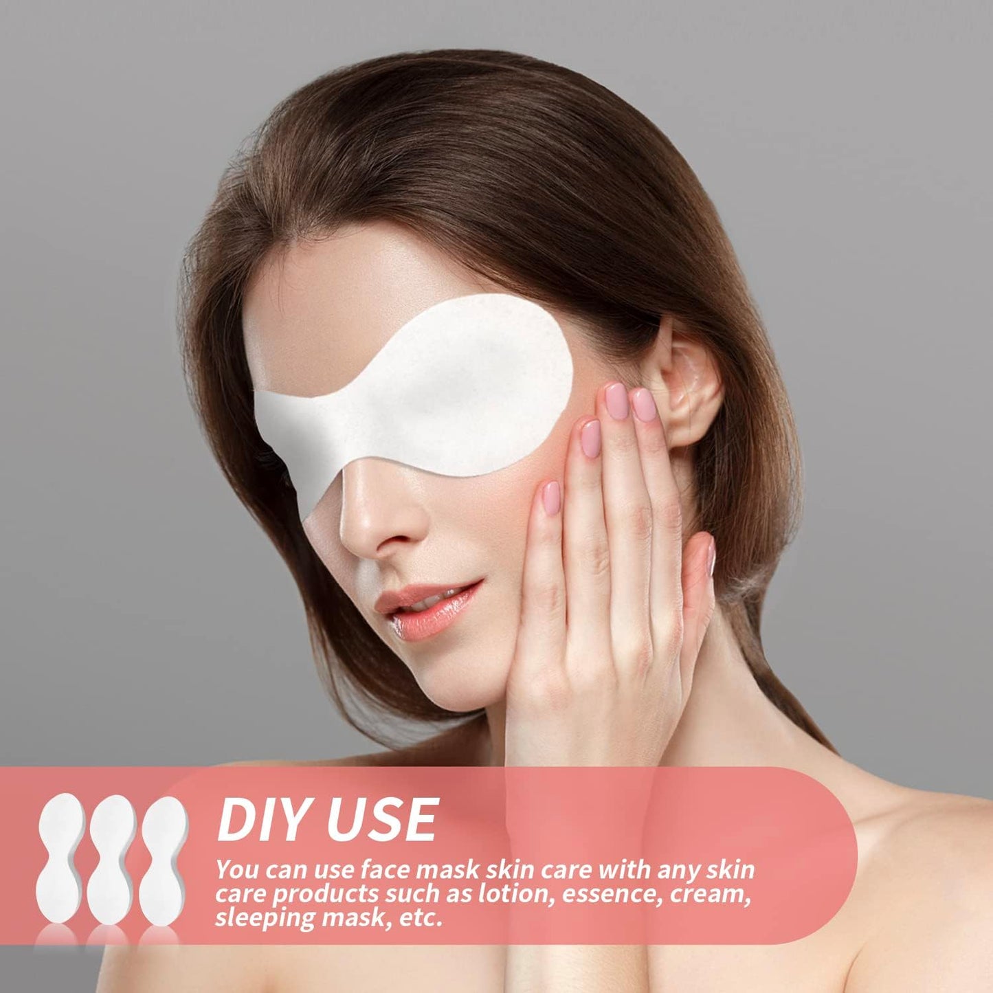 300 Sheets Disposable Eye Mask-Non Woven Eye Care Cotton, Facial Eye Covers Skincare Spa Paper, Cosmetic Facial Paper Sheet Eye Nose Face Pads for Home Salon Beauty Tools