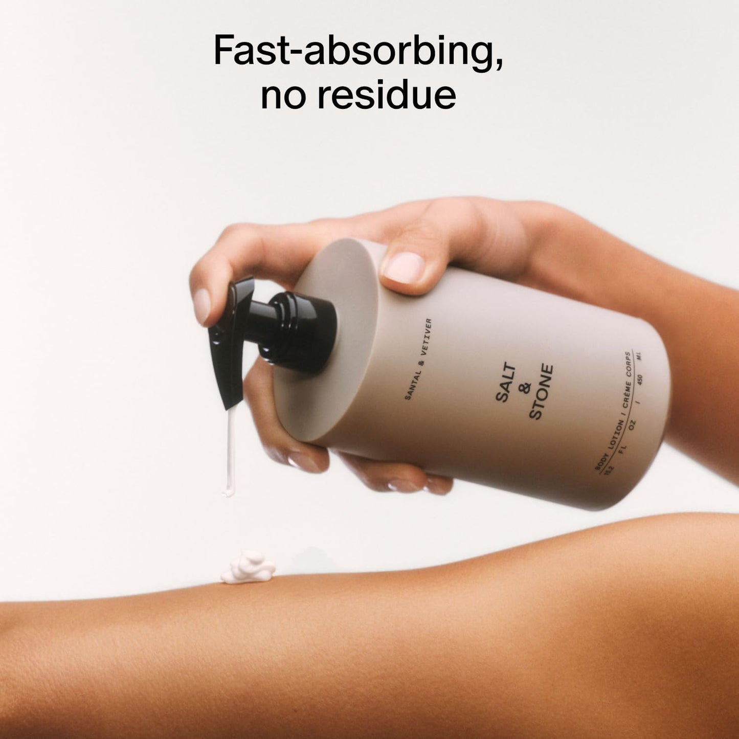 Salt & Stone Body Lotion for Women & Men| Scented Daily Body Lotion | Hydrates, Nourishes & Softens Skin | Restores Dry Skin | Fast-Absorbing | Cruelty-Free & Vegan (450 ml) (Santal & Vetiver)