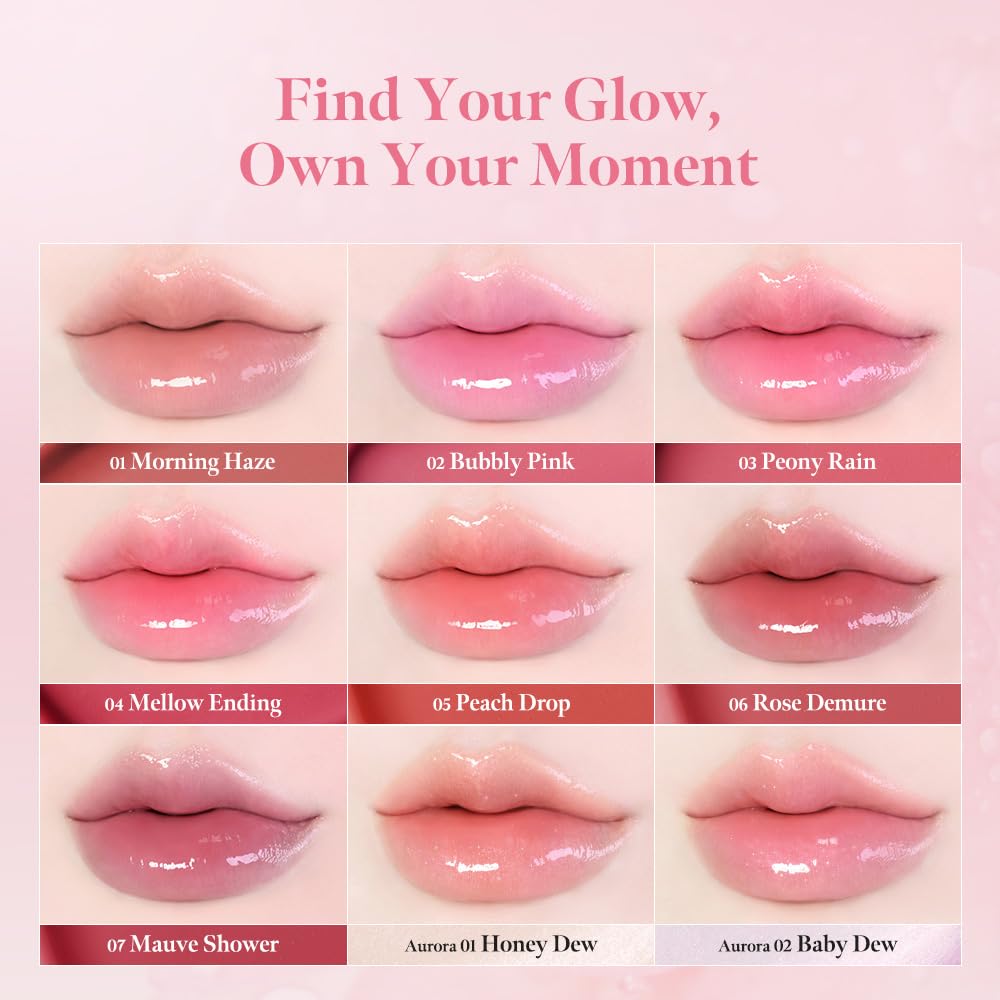 MILKTOUCH Dew Stain Sheer Lip Gloss (05 Peach Drop, 0.14 Fl Oz (Pack of 1))