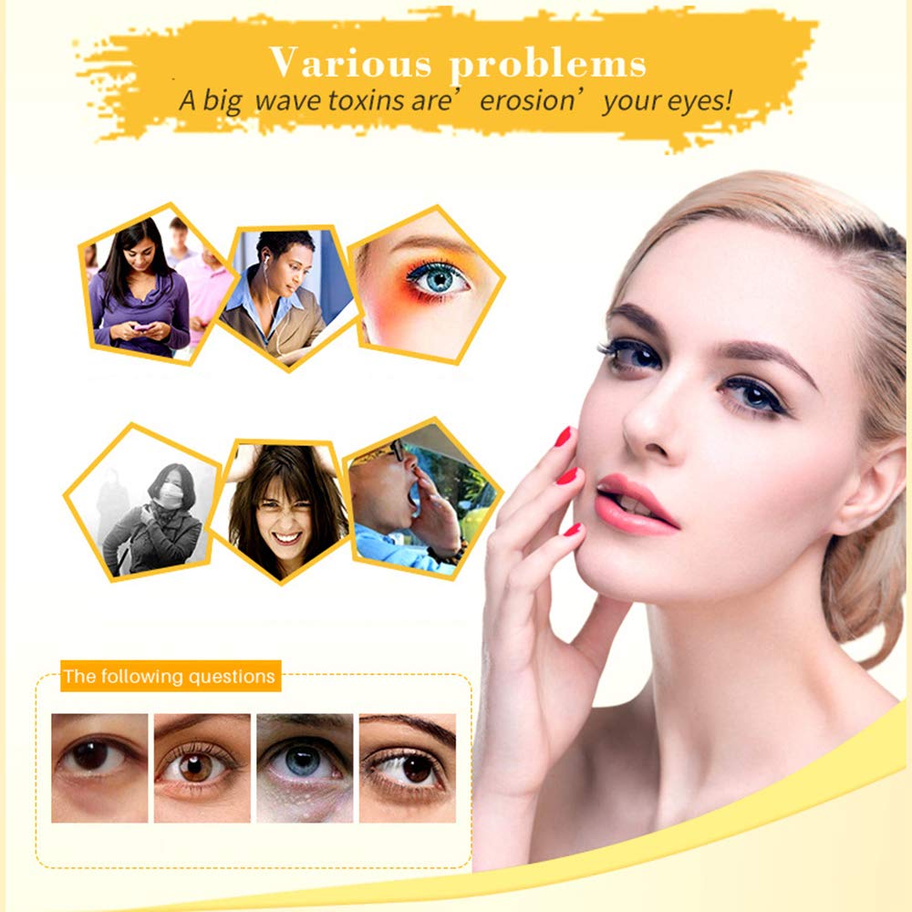 Eye Mask, 30 Pairs Collagen Under Eye Patches, Black Crystal Eye Gel Pads for Reducing Dark Circles, Lighten Wrinkles Anti-Aging Moisturizing, Fine Lines Eye Bags Puffiness Women Men