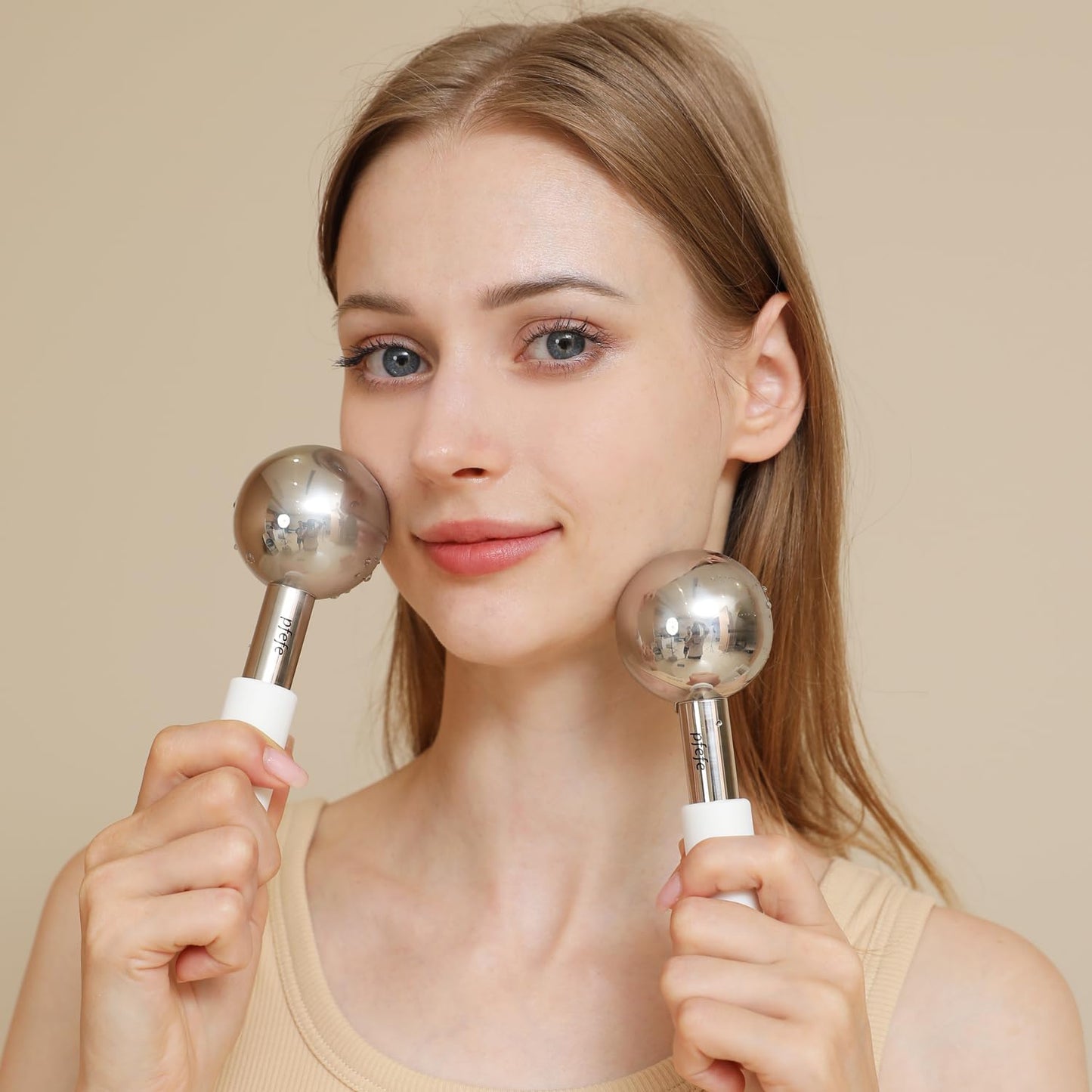 Ice Globes for Face & Eyes, Unbreakable Stainless Steel Cryo Sticks for Beauty Routines, Facials Cold Roller Cooling Globes for Puffiness, Wrinkles, Dark Circles, Headaches