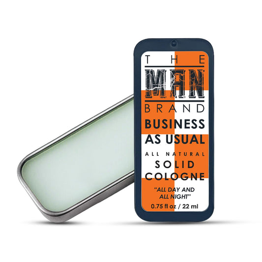 Business As Usual Solid Cologne Balm for men - Natural Men's Cologne - Redefined men's fragrance Wax Cologne, Travel Size Cologne for men - (3/4 oz (Pack of 1), Business As Usual)