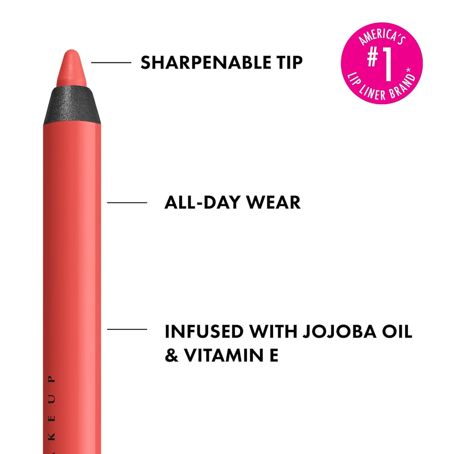 NYX PROFESSIONAL MAKEUP Line Loud Lip Liner, Longwear and Pigmented Lip Pencil with Jojoba Oil & Vitamin E - Stay Stuntin' (Midtone Bright Orange)