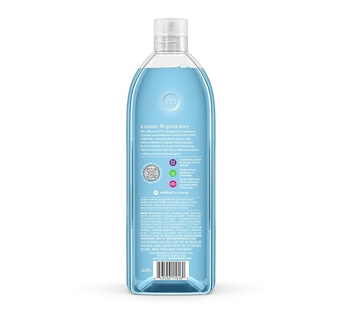 Method Gel Hand Soap Refill, Sea Minerals, Packaging May Vary, 34 oz (Pack of 4) (Packaging May Vary)